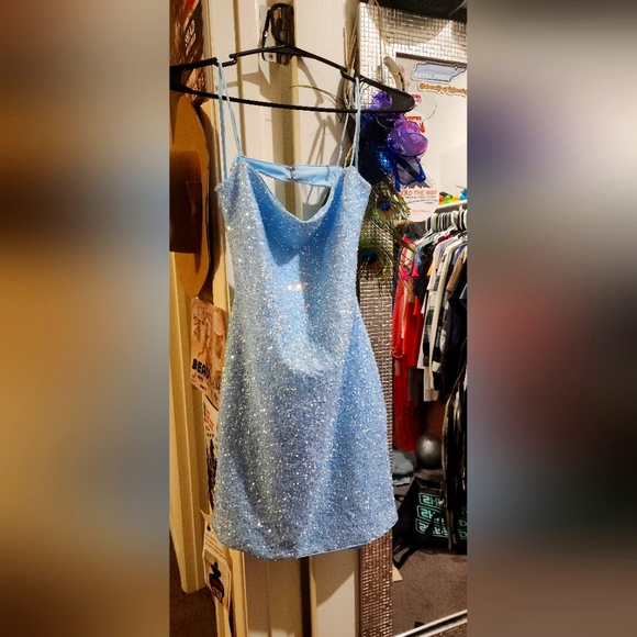 Medium Baby Blue Homecoming Dress - Picture 2 of 6